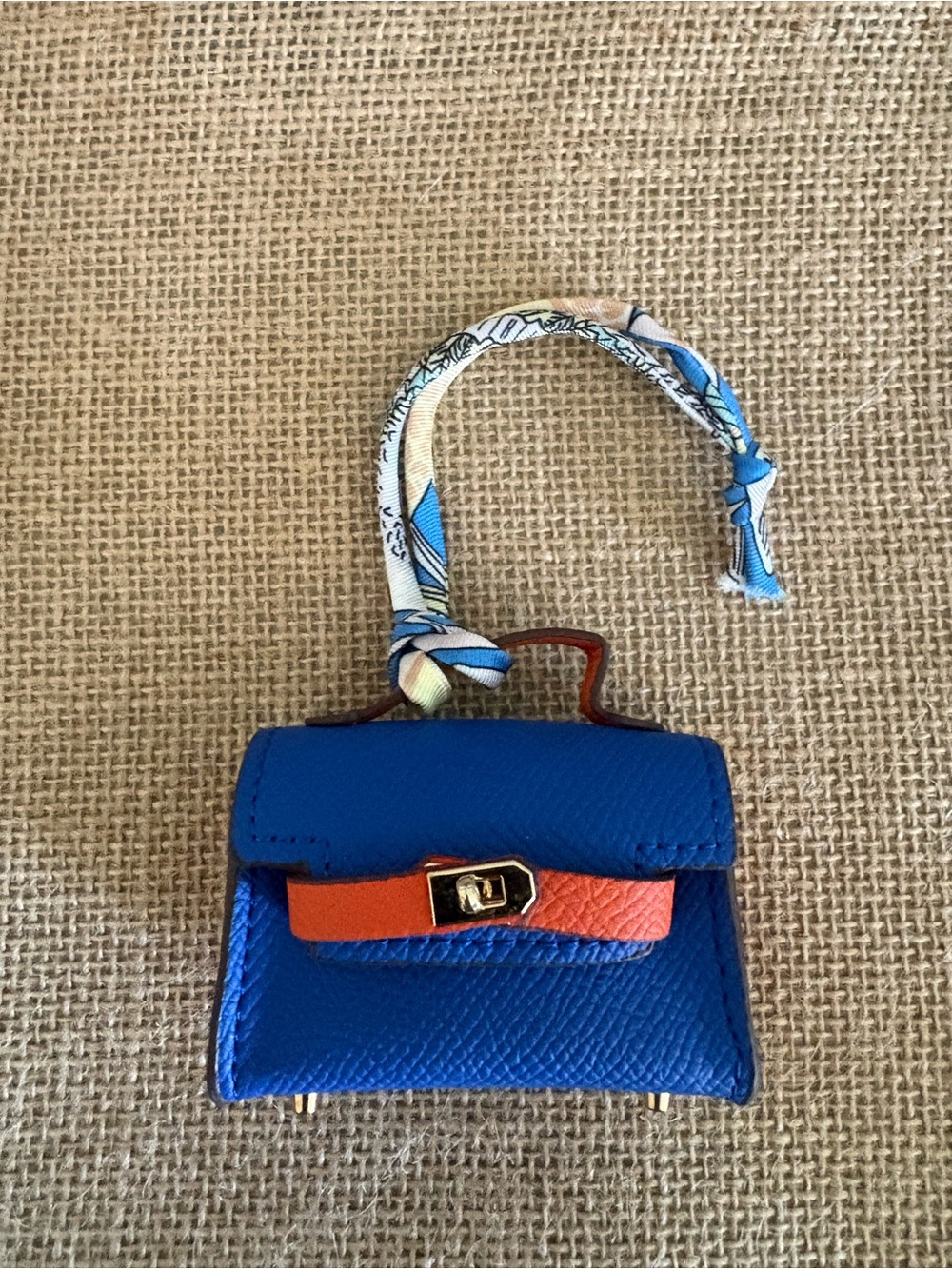 Unbranded Mini Blue and Orange Bag Charm